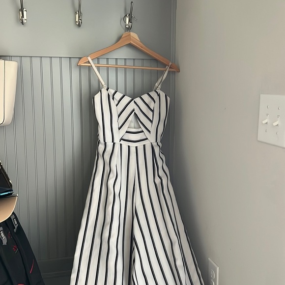 a'gaci Pants - Wide-leg Striped Jumpsuit - Small